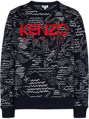 Kenzo Paris Mermaid-print crewneck cotton-jersey Sweatshirt